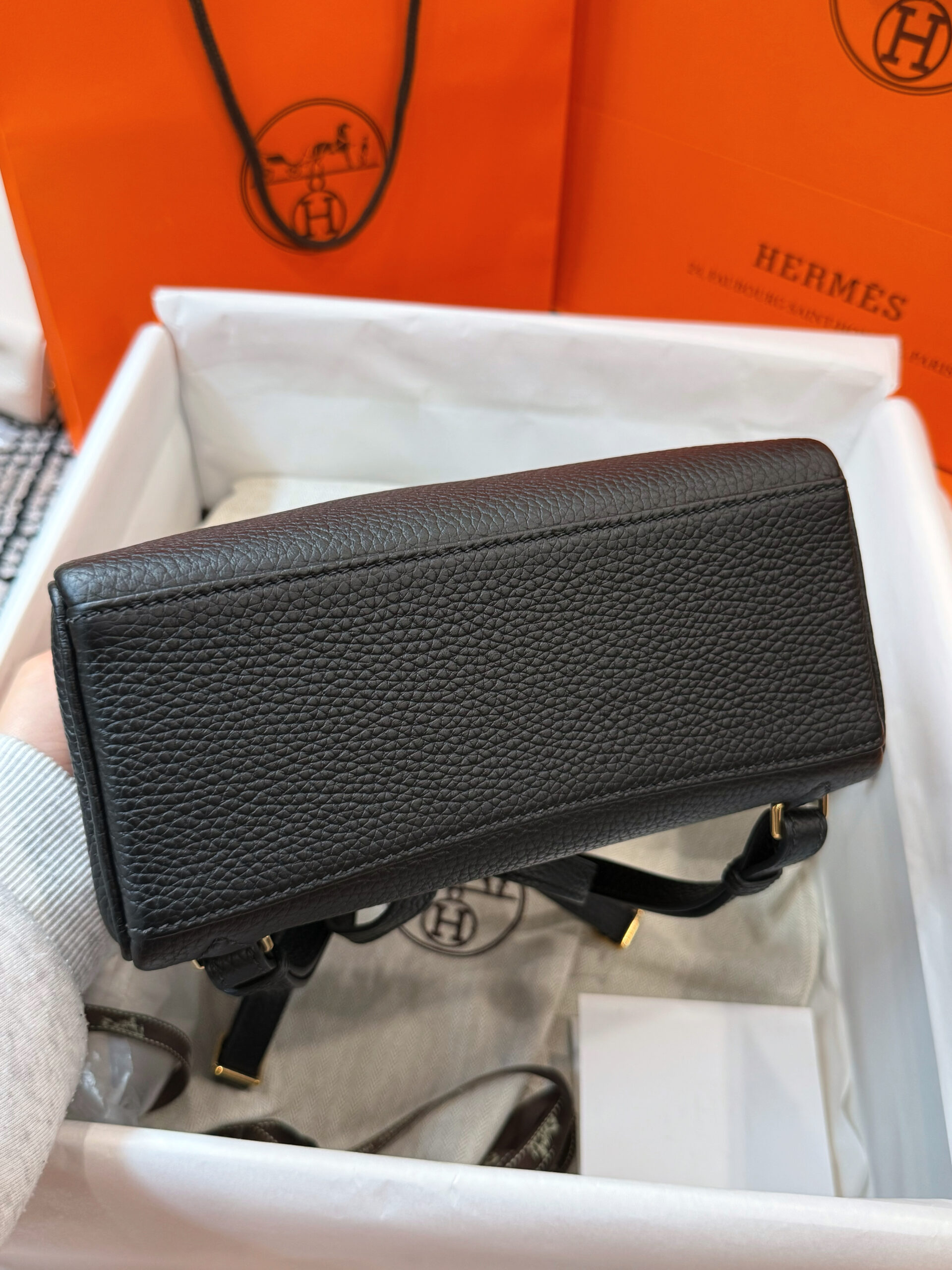 BALO HERMES KELLY ADO II BACKPACK NOIR CLEMENCE - GHW 9 BALO HERMES KELLY ADO II BACKPACK NOIR CLEMENCE - GHW - Ảnh 9