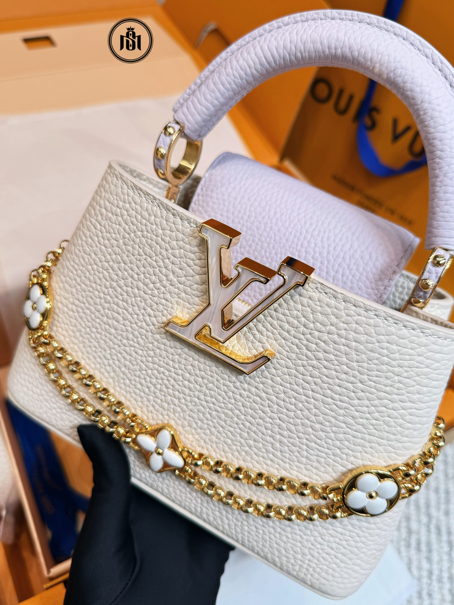 TÚI LOUIS VUITTON CAPUCINES MINI QUARTZ MISTY M15117 6 TÚI LOUIS VUITTON CAPUCINES MINI QUARTZ MISTY M15117 - Ảnh 6