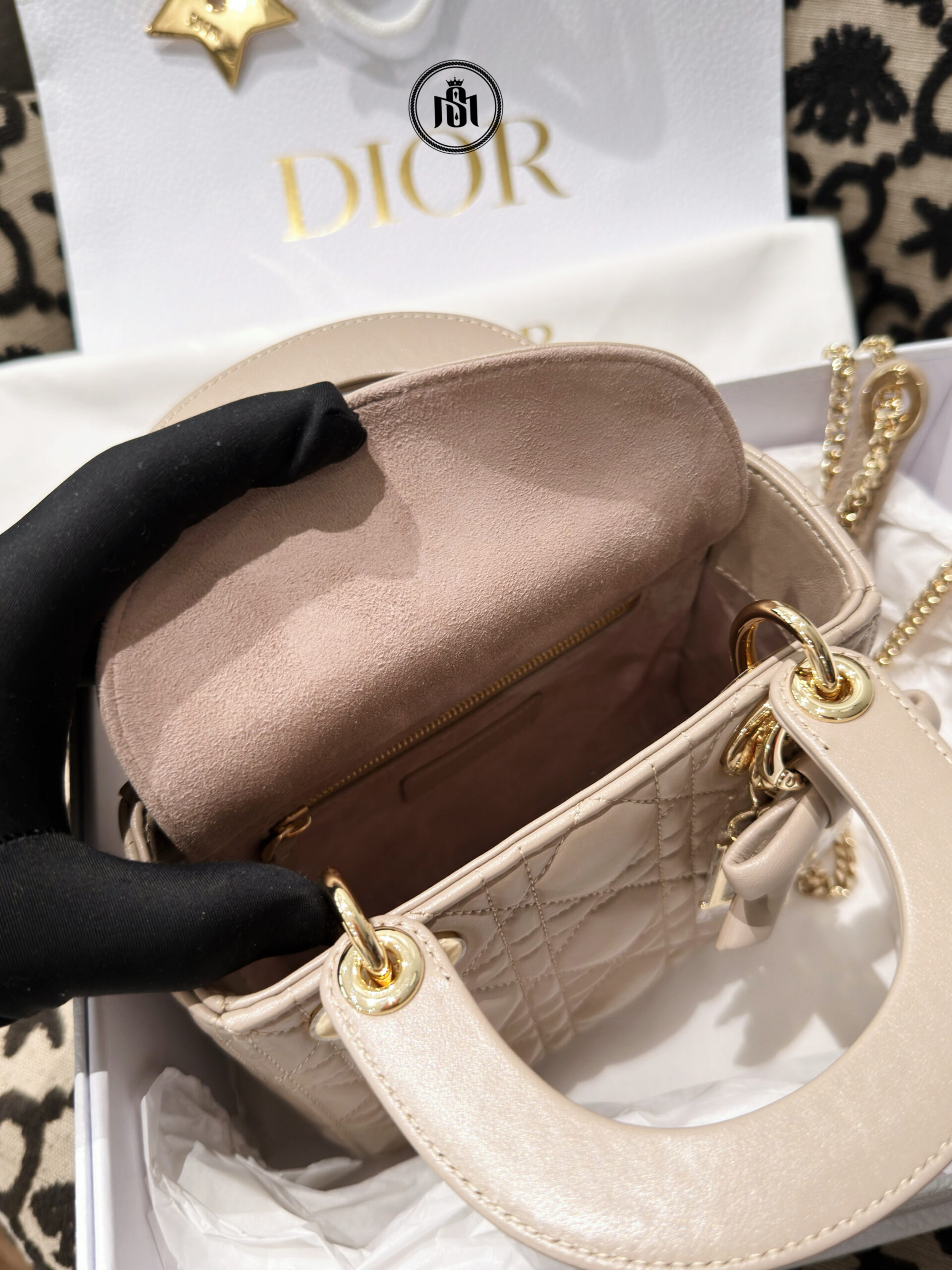 TÚI DIOR MINI LADY DIOR BAG WITH CHAIN ROSE LINGERIE CANNAGE LAMBSKIN 8 TÚI DIOR MINI LADY DIOR BAG WITH CHAIN ROSE LINGERIE CANNAGE LAMBSKIN - Ảnh 8