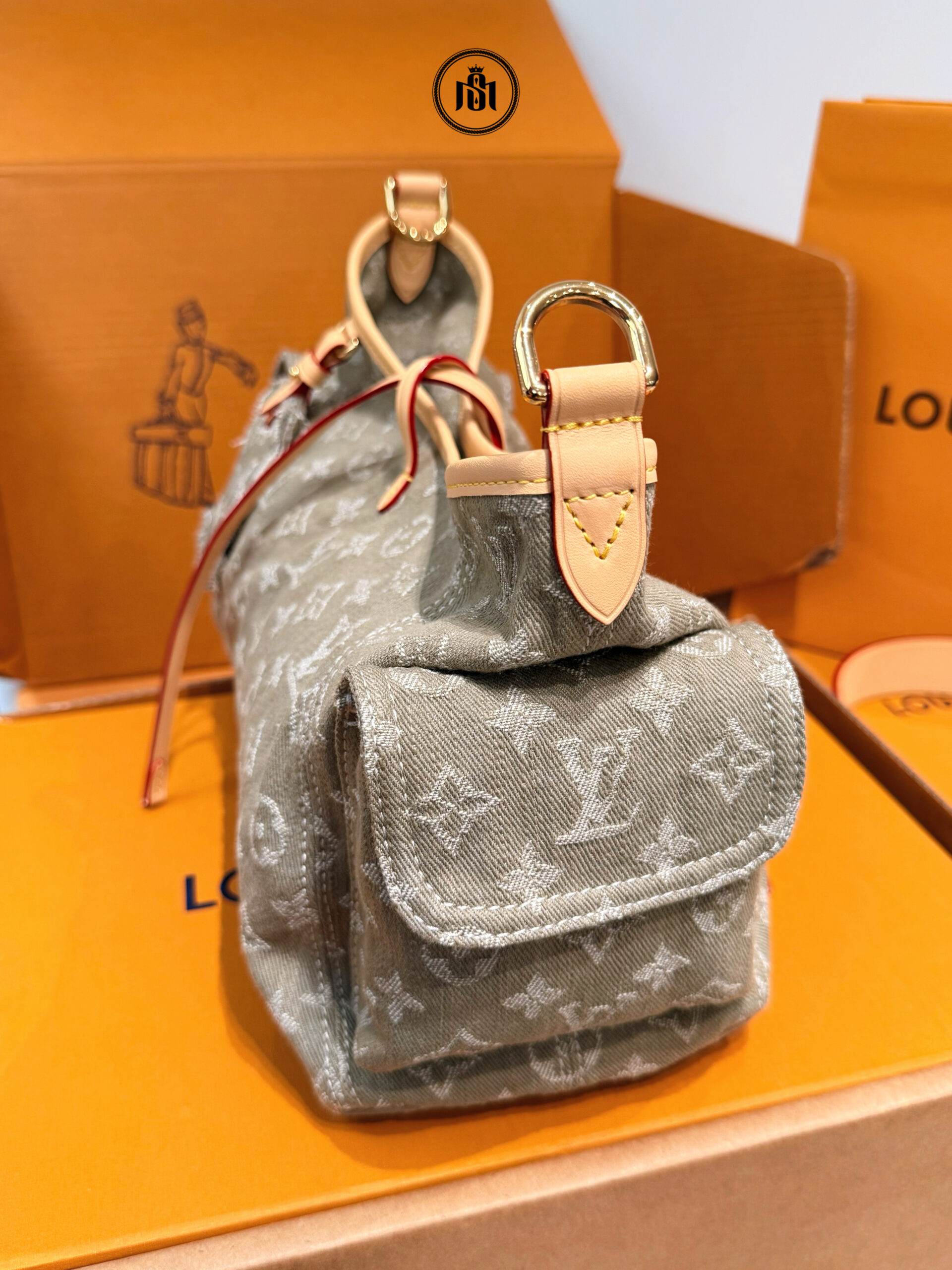 TÚI LOUIS VUITTON CARRY CARGO PM KHAKI DENIM M27623 5 TÚI LOUIS VUITTON CARRY CARGO PM KHAKI DENIM M27623 - Ảnh 5