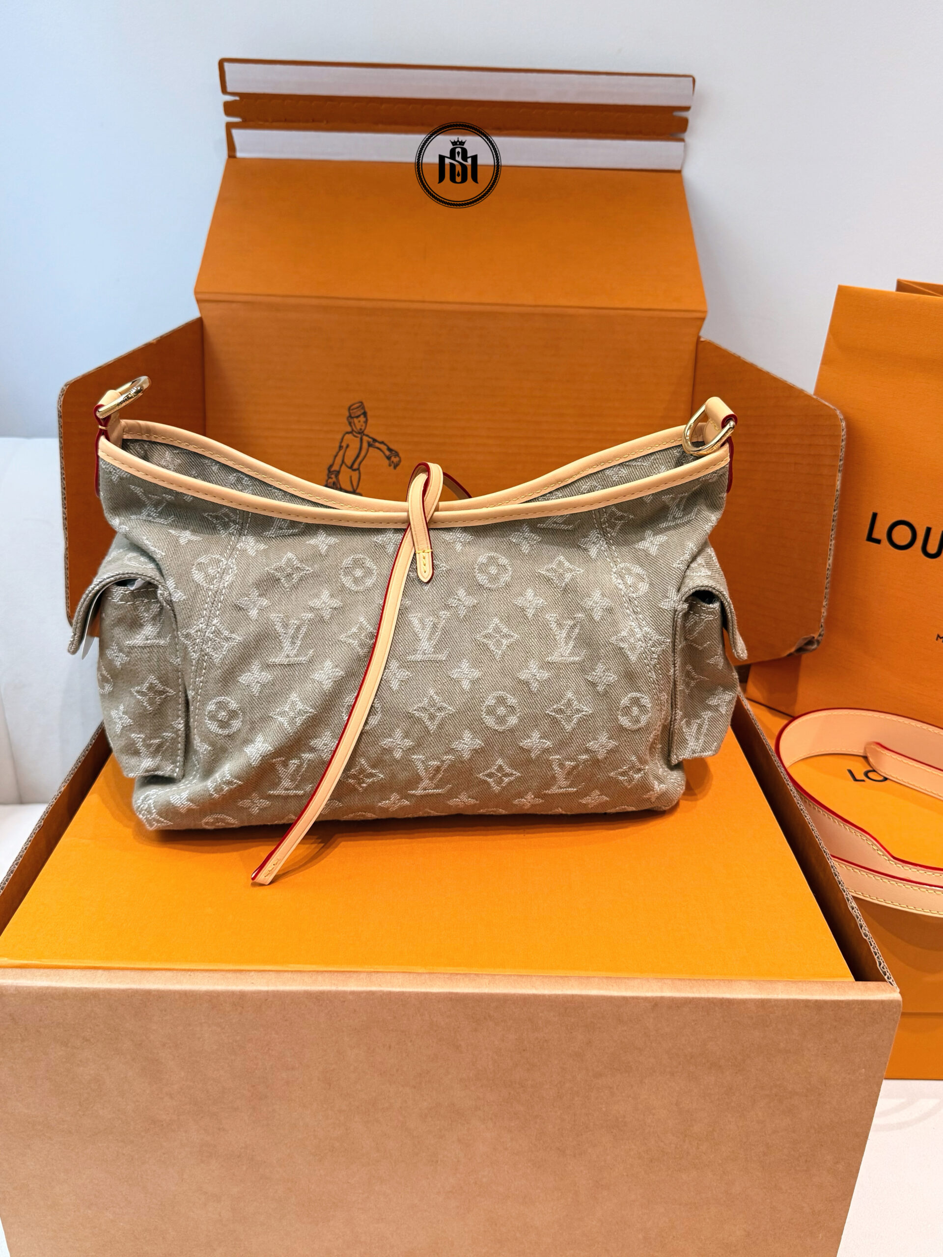 TÚI LOUIS VUITTON CARRY CARGO PM KHAKI DENIM M27623 7 TÚI LOUIS VUITTON CARRY CARGO PM KHAKI DENIM M27623 - Ảnh 7