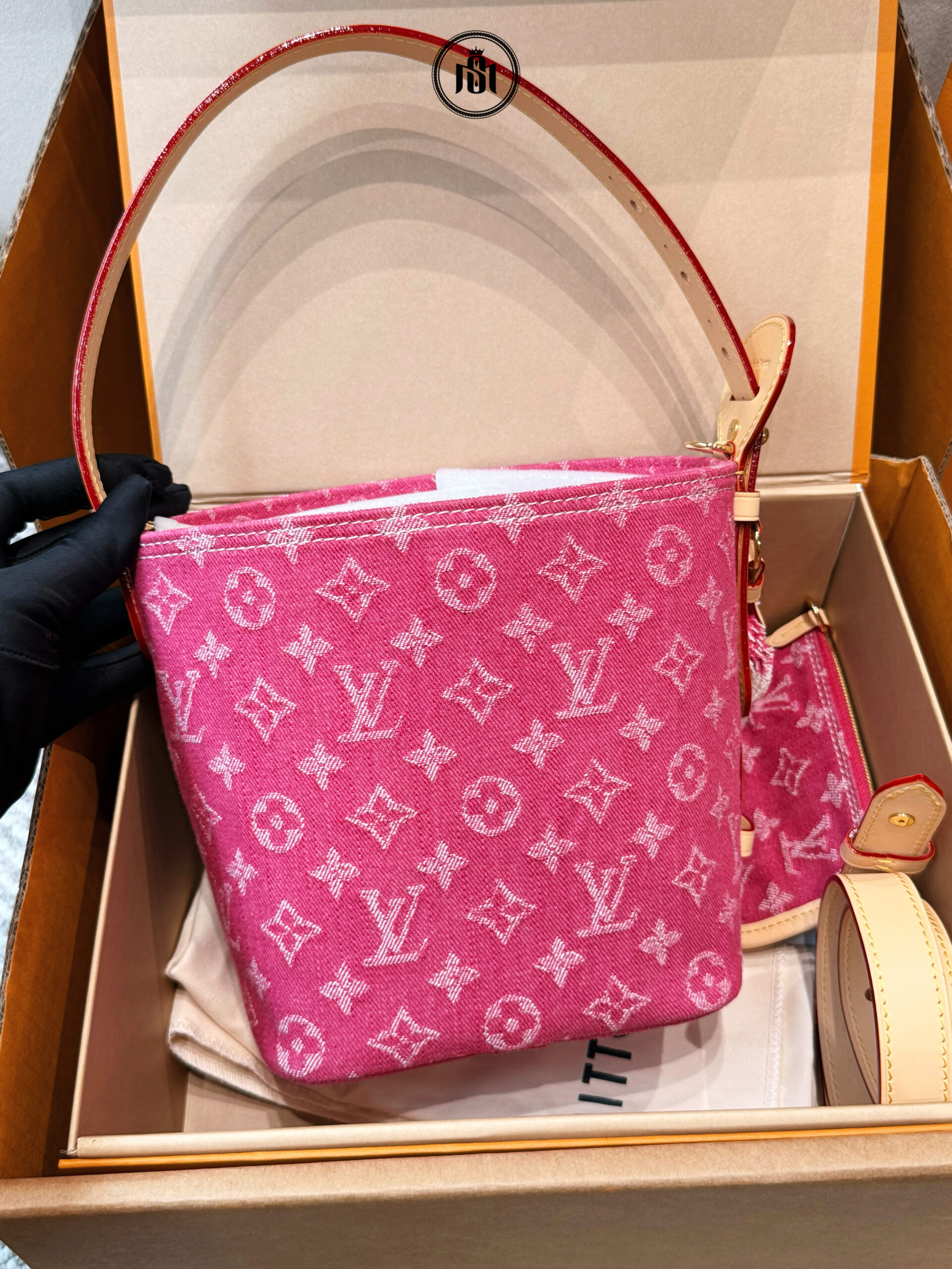 TÚI LOUIS VUITTON ALL IN BB FUSHIA DENIM MONOGRAM M27626 2 TÚI LOUIS VUITTON ALL IN BB FUSHIA DENIM MONOGRAM M27626 - Ảnh 2