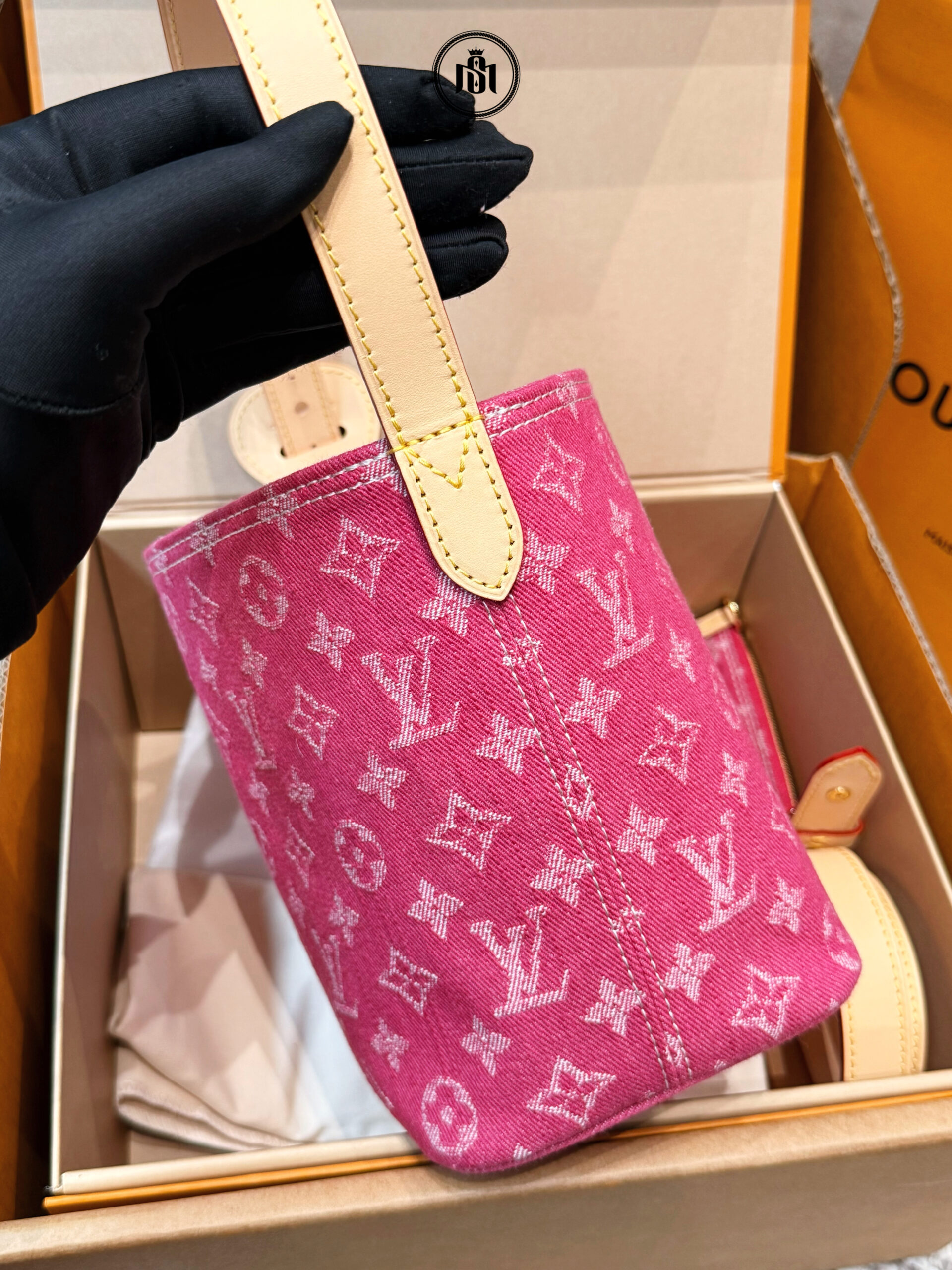 TÚI LOUIS VUITTON ALL IN BB FUSHIA DENIM MONOGRAM M27626 5 TÚI LOUIS VUITTON ALL IN BB FUSHIA DENIM MONOGRAM M27626 - Ảnh 5