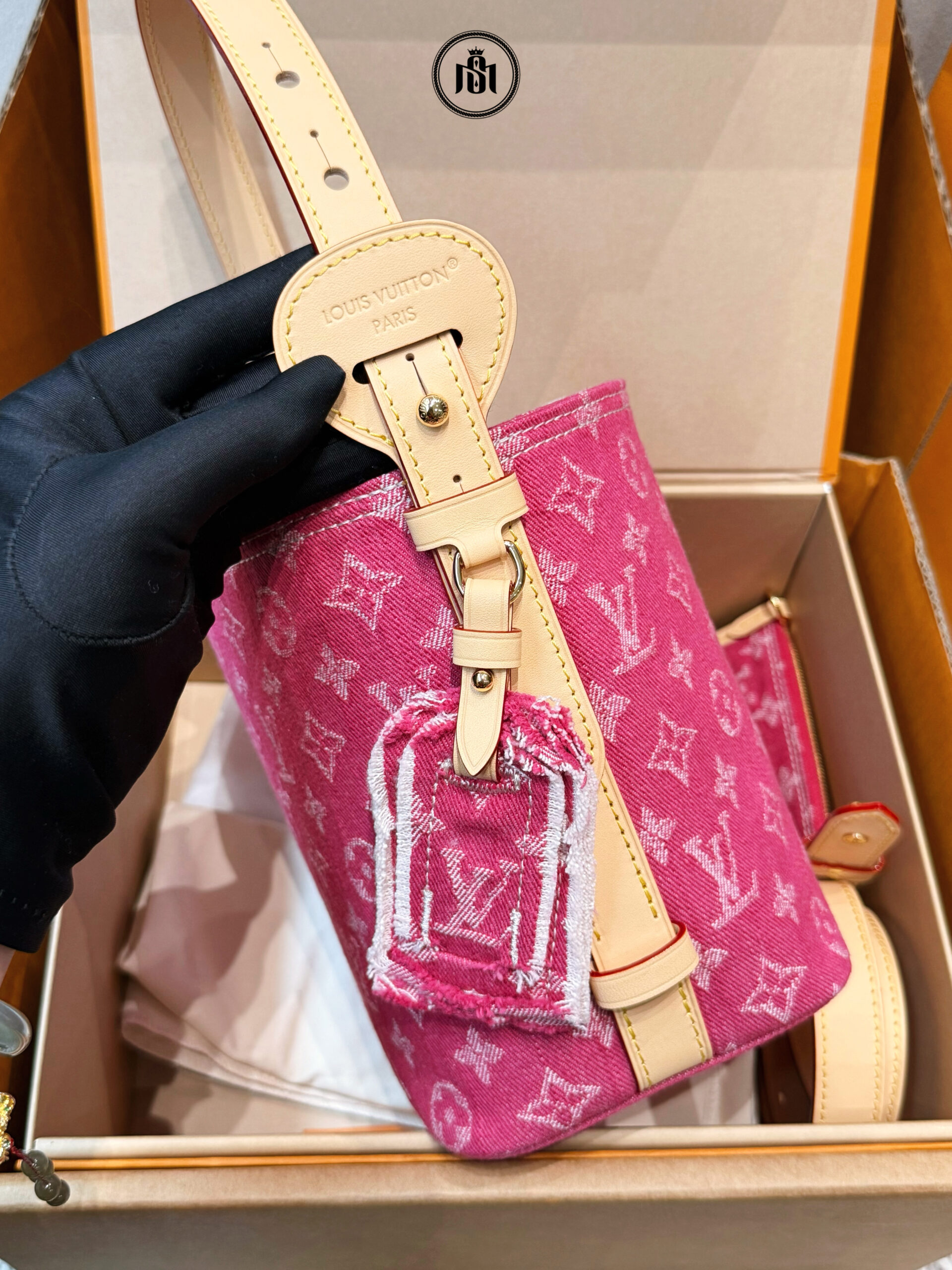 TÚI LOUIS VUITTON ALL IN BB FUSHIA DENIM MONOGRAM M27626 6 TÚI LOUIS VUITTON ALL IN BB FUSHIA DENIM MONOGRAM M27626 - Ảnh 6