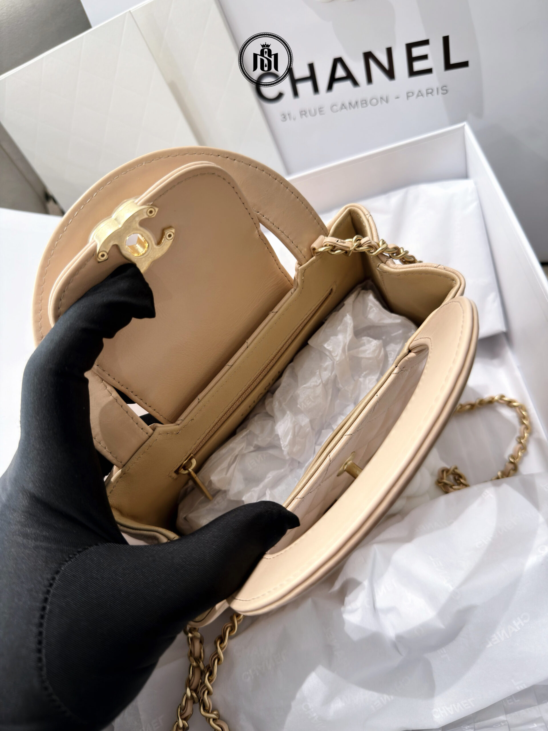 TÚI CHANEL KELLY MINI SHOPPING BAG BEIGE | Maison De Luxe