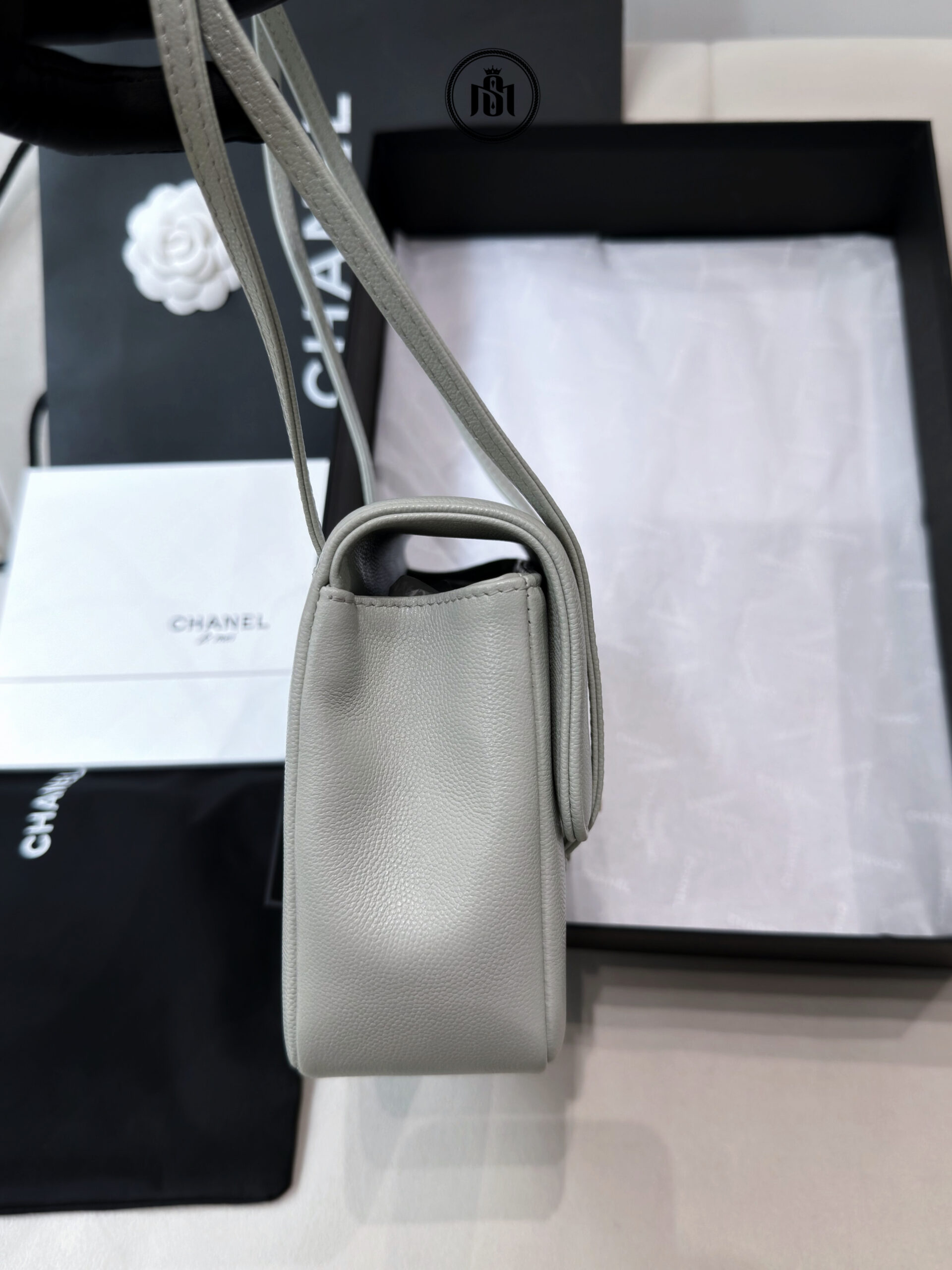 TÚI CHANEL 26SS SMALL PREPPY COCO FLAP BAG IN LIGHT GREEN GRAINED SHINY CALFSKIN & GOLD-TONE METAL 4 TÚI CHANEL 26SS SMALL PREPPY COCO FLAP BAG IN LIGHT GREEN GRAINED SHINY CALFSKIN & GOLD-TONE METAL - Ảnh 4