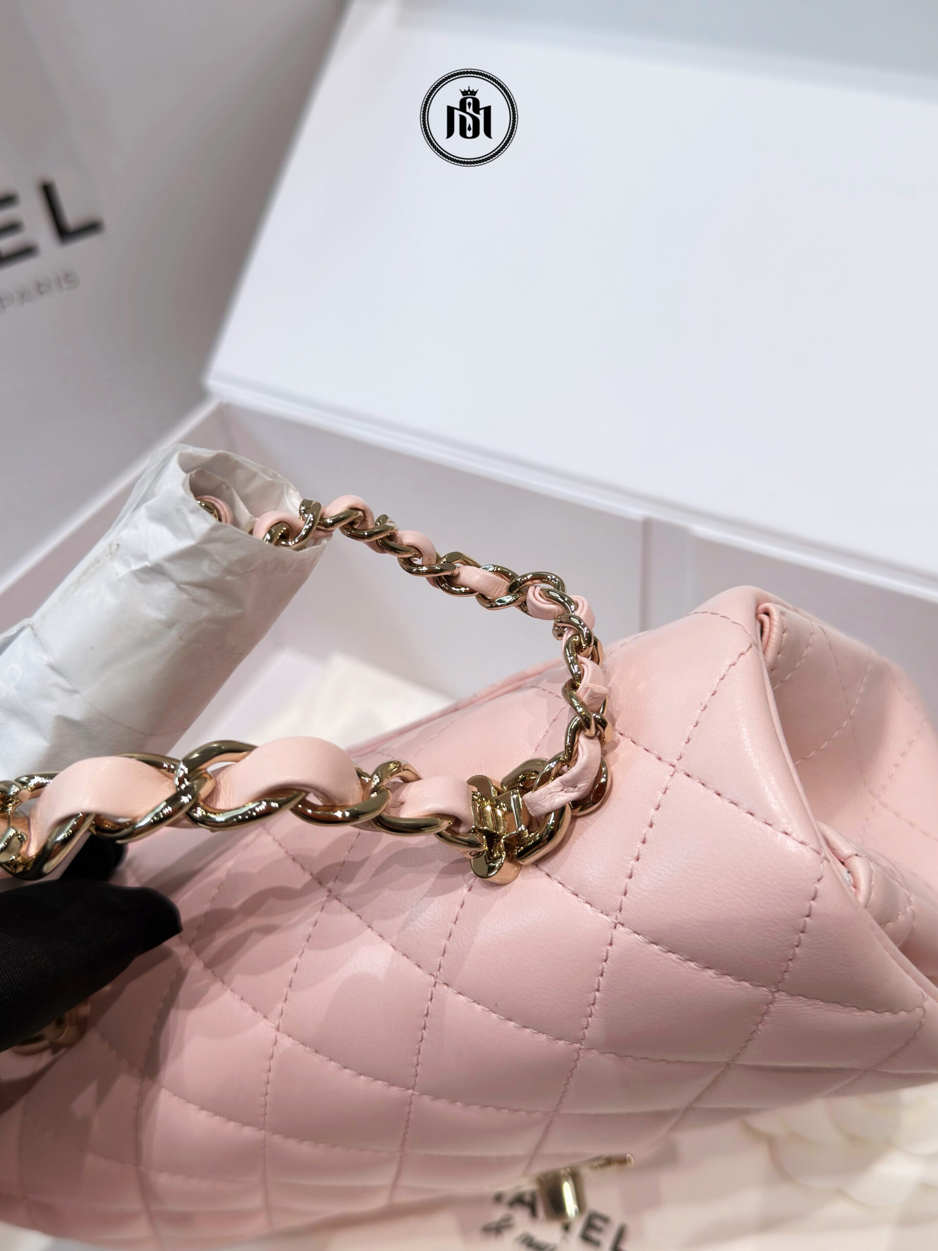 TÚI CHANEL MINI CLASSIC HANDBAG WITH CRYSTAL TOP HANDLE PINK LAMBSKIN 6 TÚI CHANEL MINI CLASSIC HANDBAG WITH CRYSTAL TOP HANDLE PINK LAMBSKIN - Ảnh 6