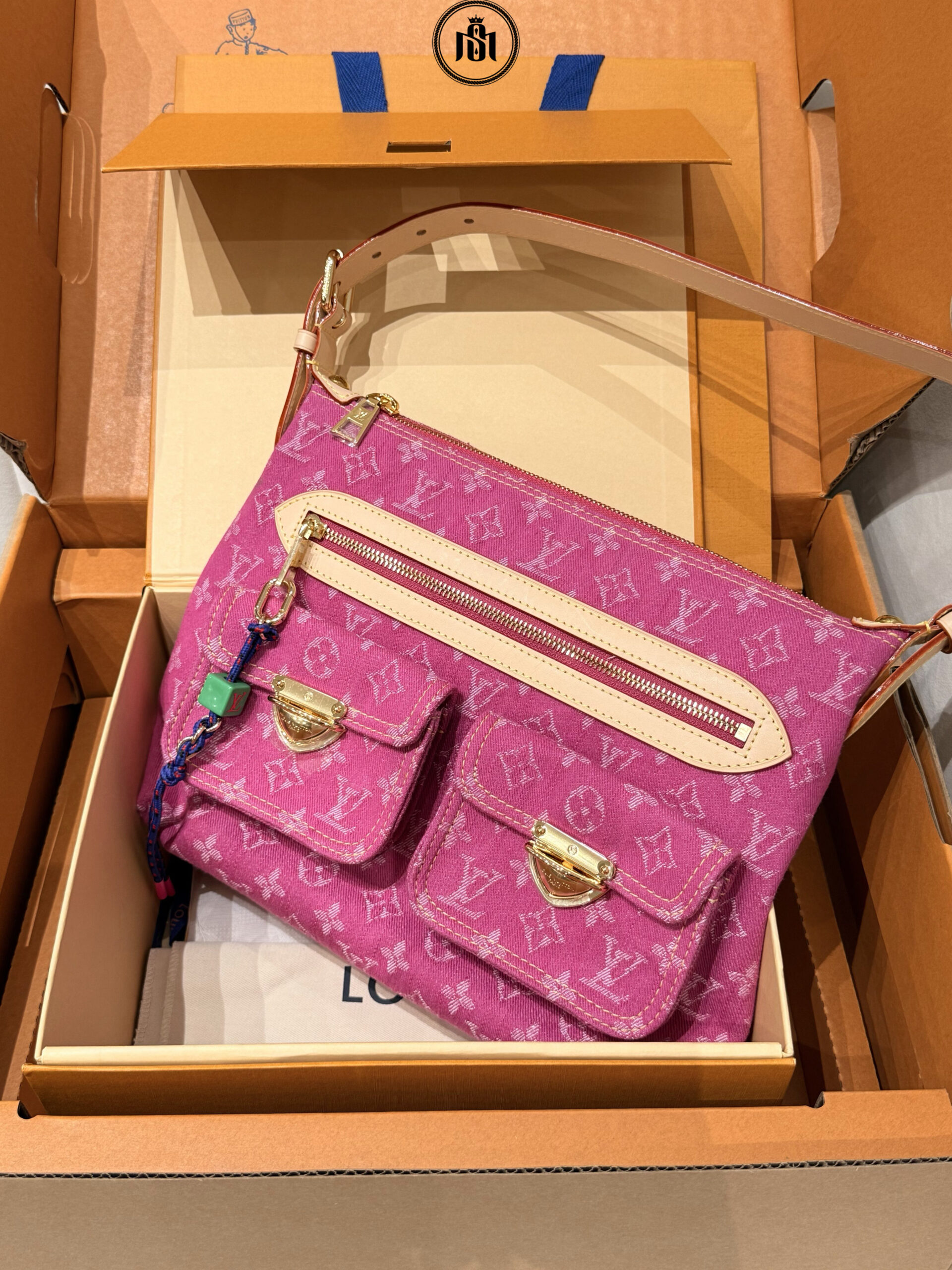 TÚI LOUIS VUITTON BAGGY FUCHSIA DENIM M28266 2 TÚI LOUIS VUITTON BAGGY FUCHSIA DENIM M28266 - Ảnh 2