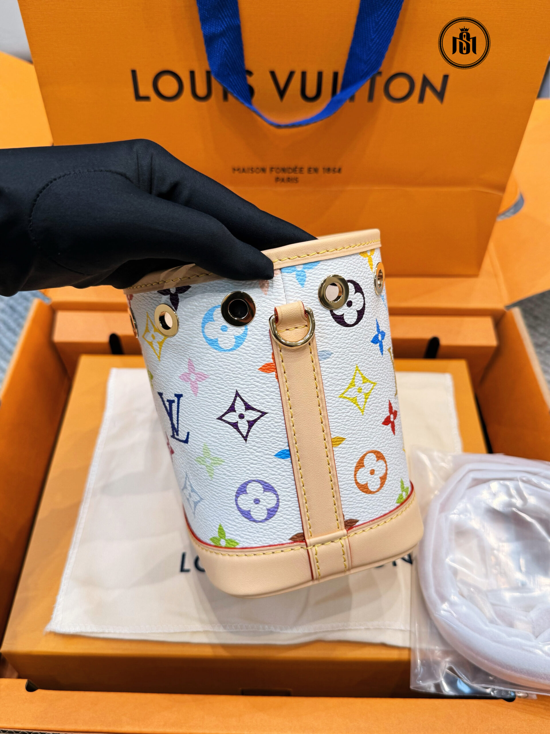 TÚI LOUIS VUITTON NANO NOÉ LV X TM M27493 4 TÚI LOUIS VUITTON NANO NOÉ LV X TM M27493 - Ảnh 4