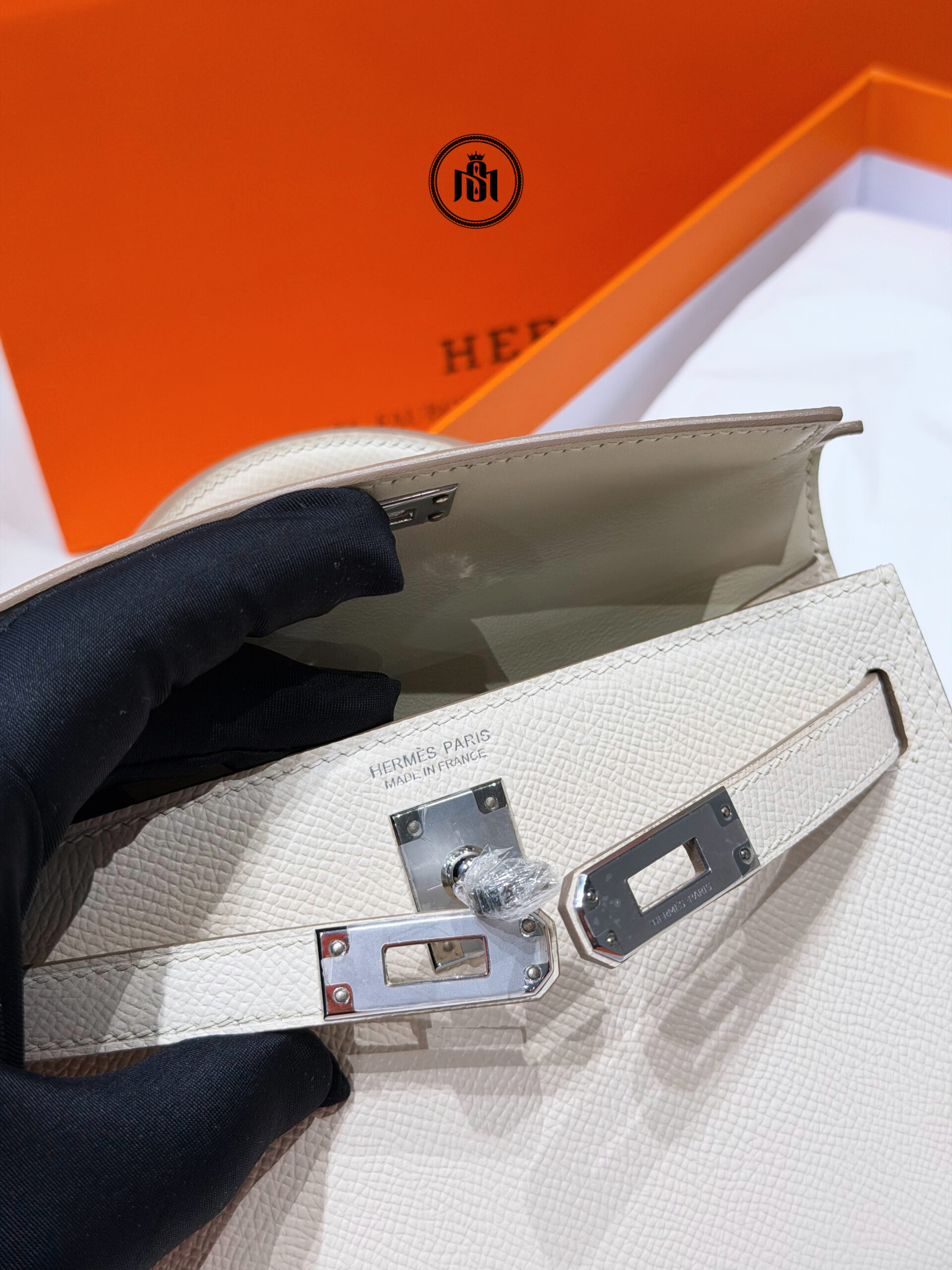 TÚI HERMES MINI KELLY 20 II CRAIE EPSOM - GHW | PHW 8 TÚI HERMES MINI KELLY 20 II CRAIE EPSOM - GHW | PHW - Ảnh 8