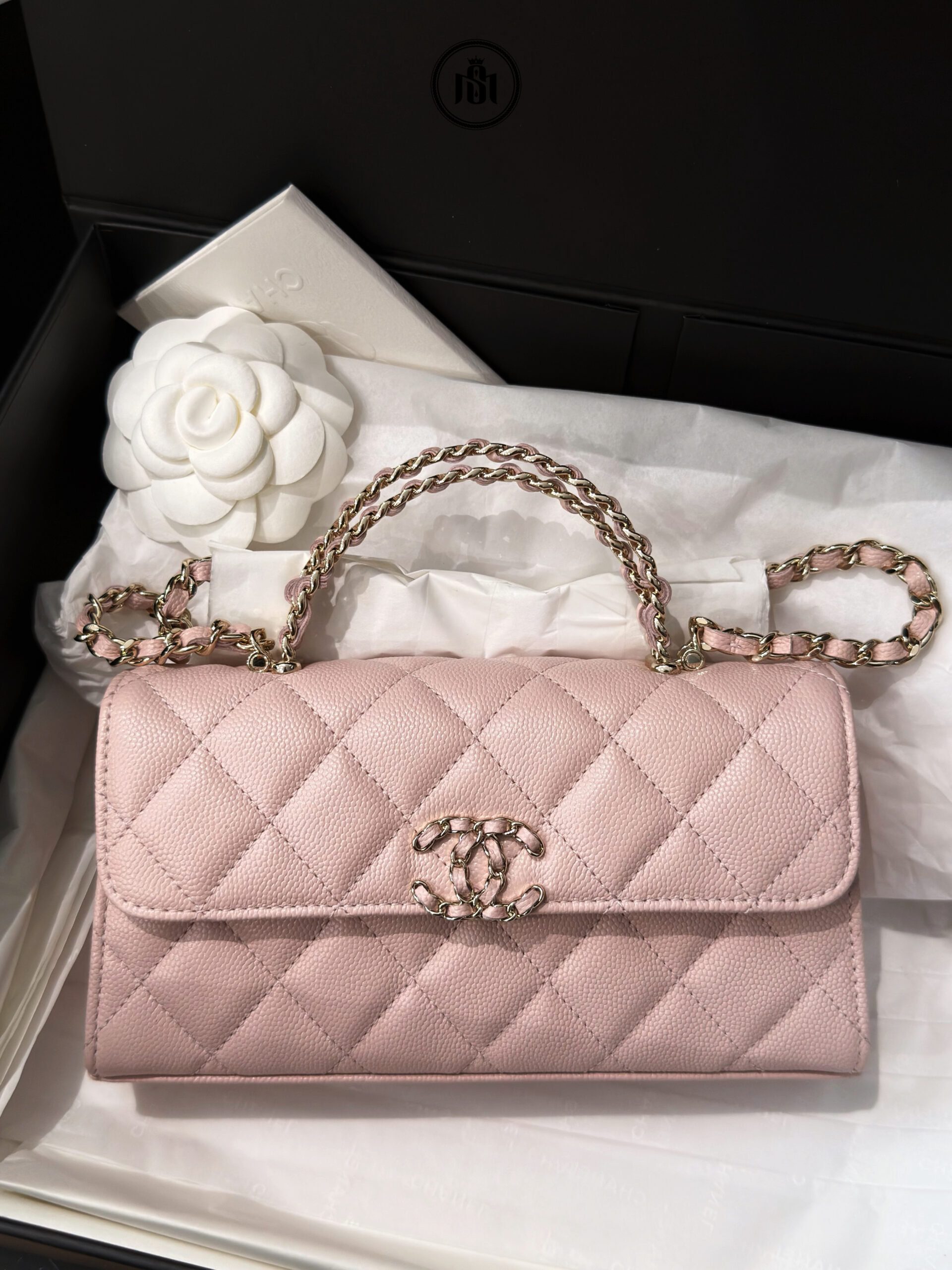 TÚI CHANEL 25S KELLY CLUCTH WITH CHAIN TOP HANDLE IN PINK CAVIAR 2 TÚI CHANEL 25S KELLY CLUCTH WITH CHAIN TOP HANDLE IN PINK CAVIAR - Ảnh 2