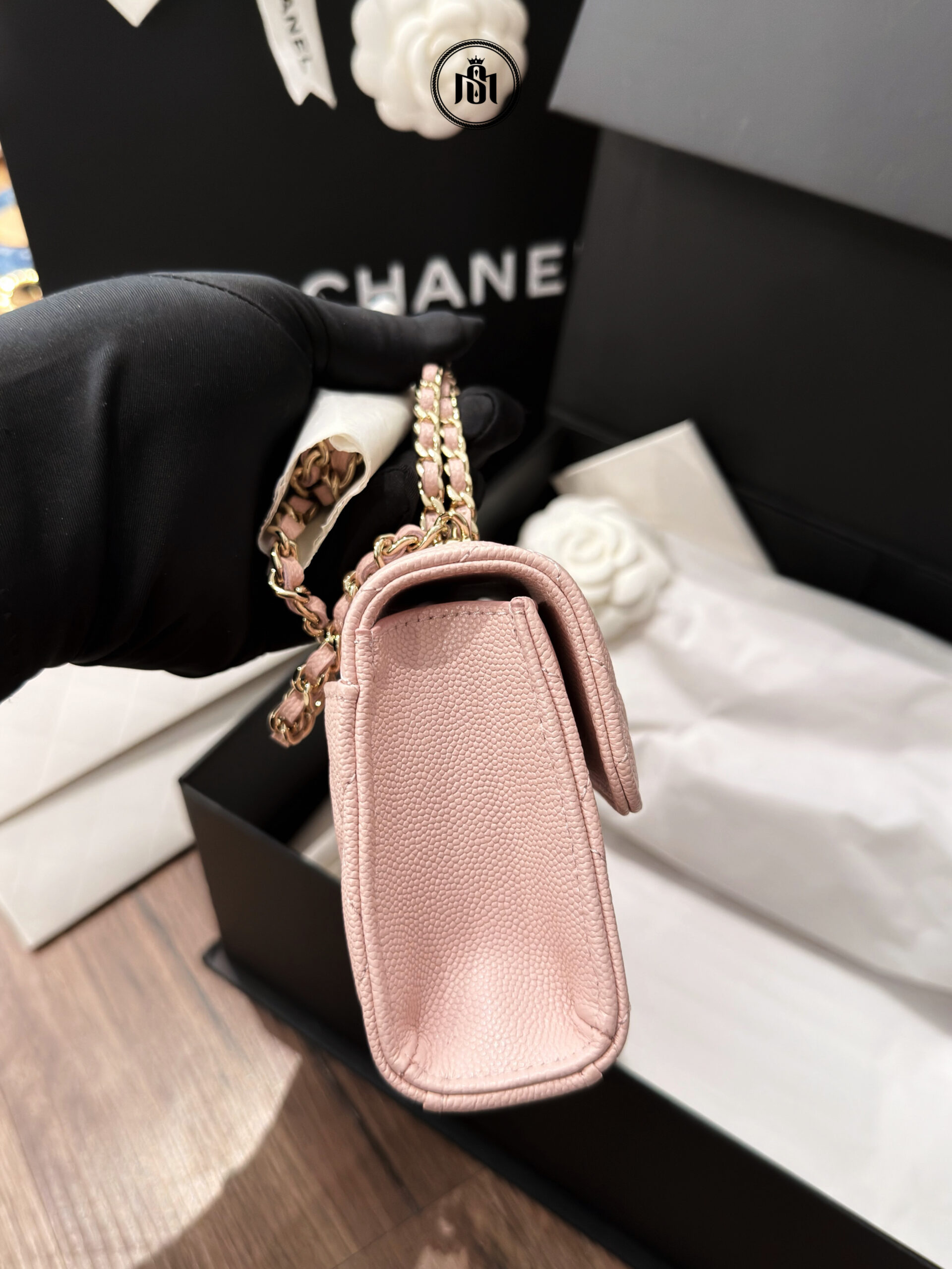 TÚI CHANEL 25S KELLY CLUCTH WITH CHAIN TOP HANDLE IN PINK CAVIAR 5 TÚI CHANEL 25S KELLY CLUCTH WITH CHAIN TOP HANDLE IN PINK CAVIAR - Ảnh 5