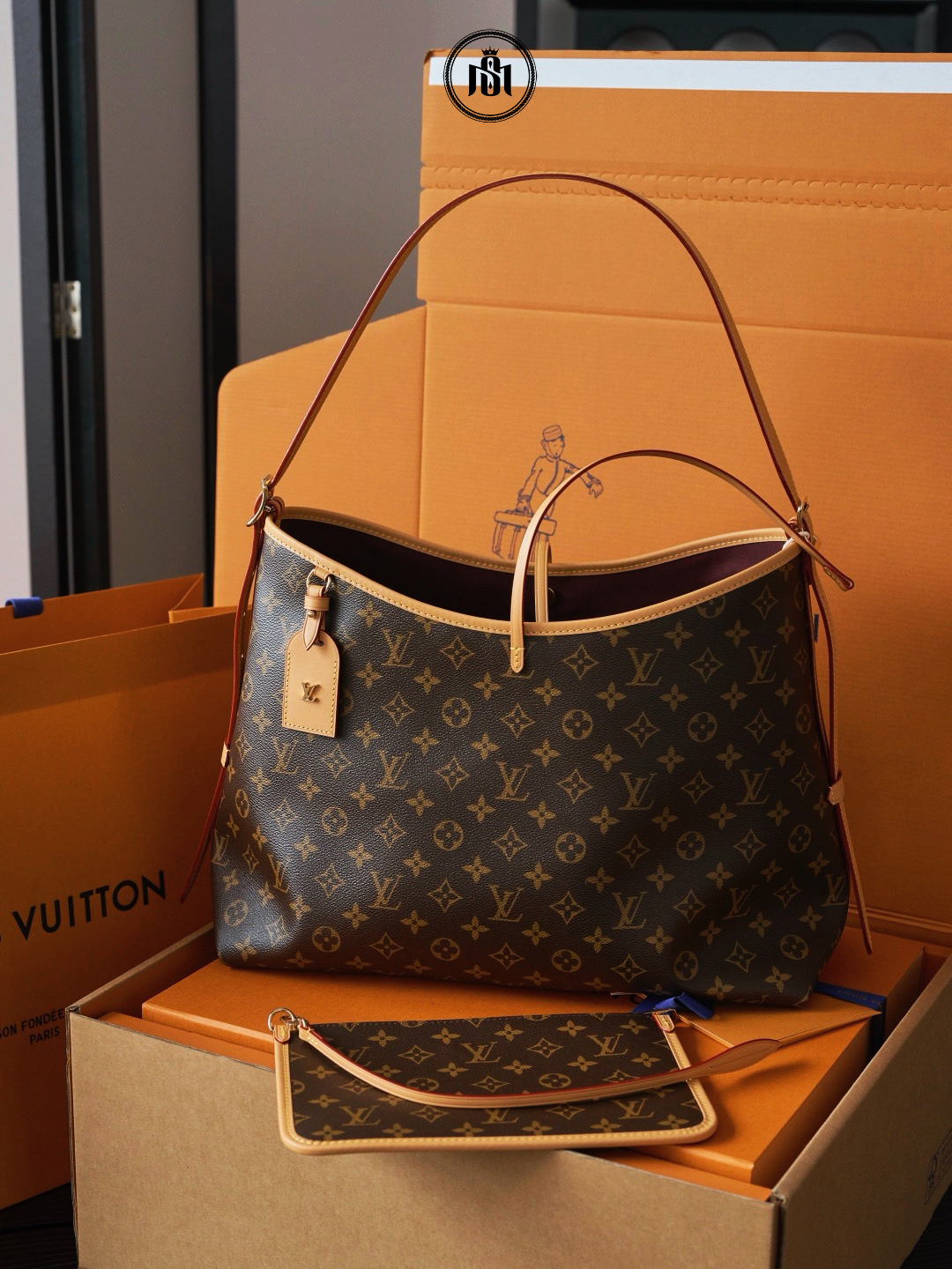 TÚI LOUIS VUITTON CARRYALL MM MONOGRAM M46197 1 TÚI LOUIS VUITTON CARRYALL MM MONOGRAM M46197