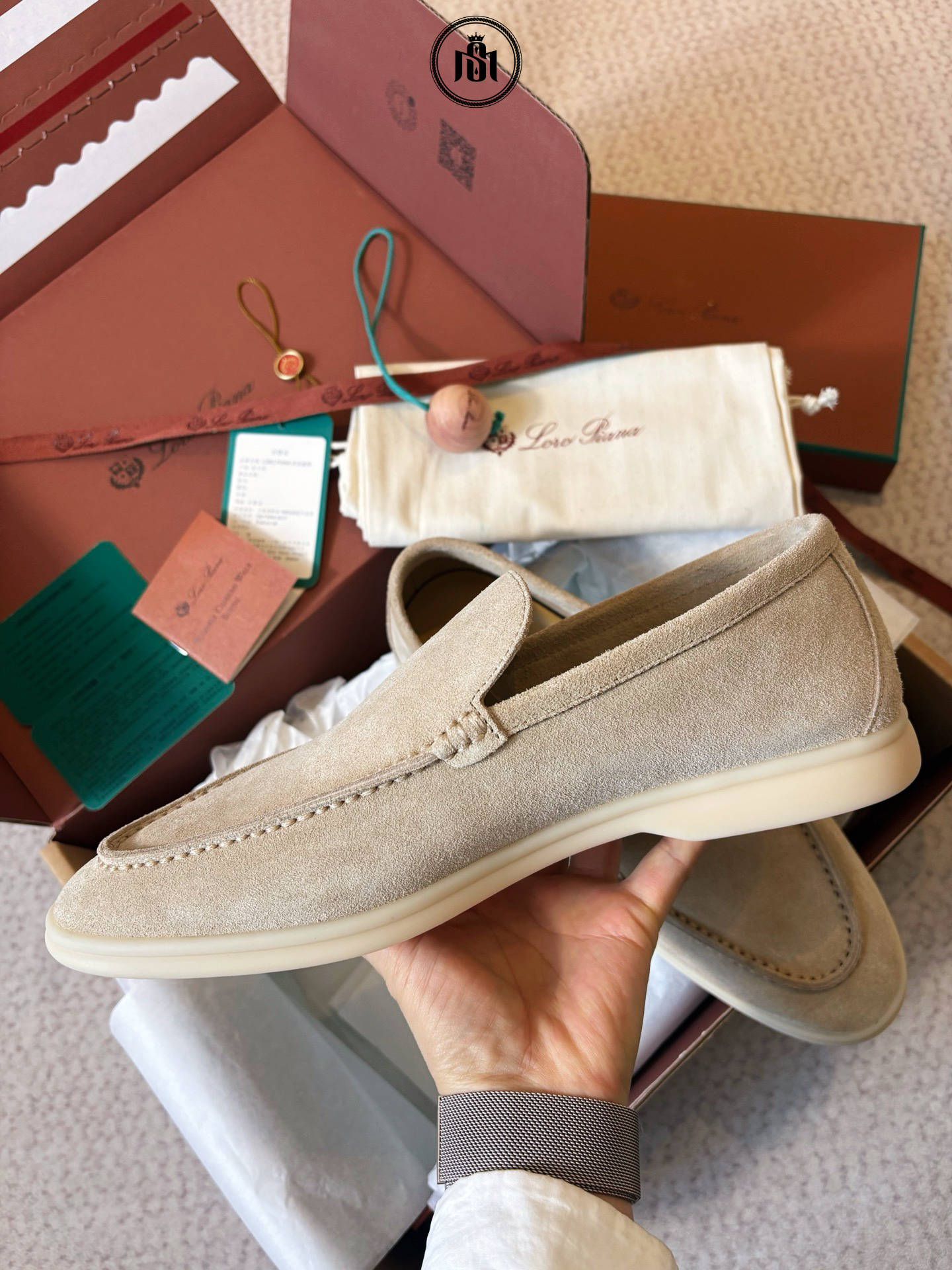 GIÀY LORO PIANA SUMMER WALK LOAFER SUEDE CLASSIC BEIGE 5 GIÀY LORO PIANA SUMMER WALK LOAFER SUEDE CLASSIC BEIGE - Ảnh 5