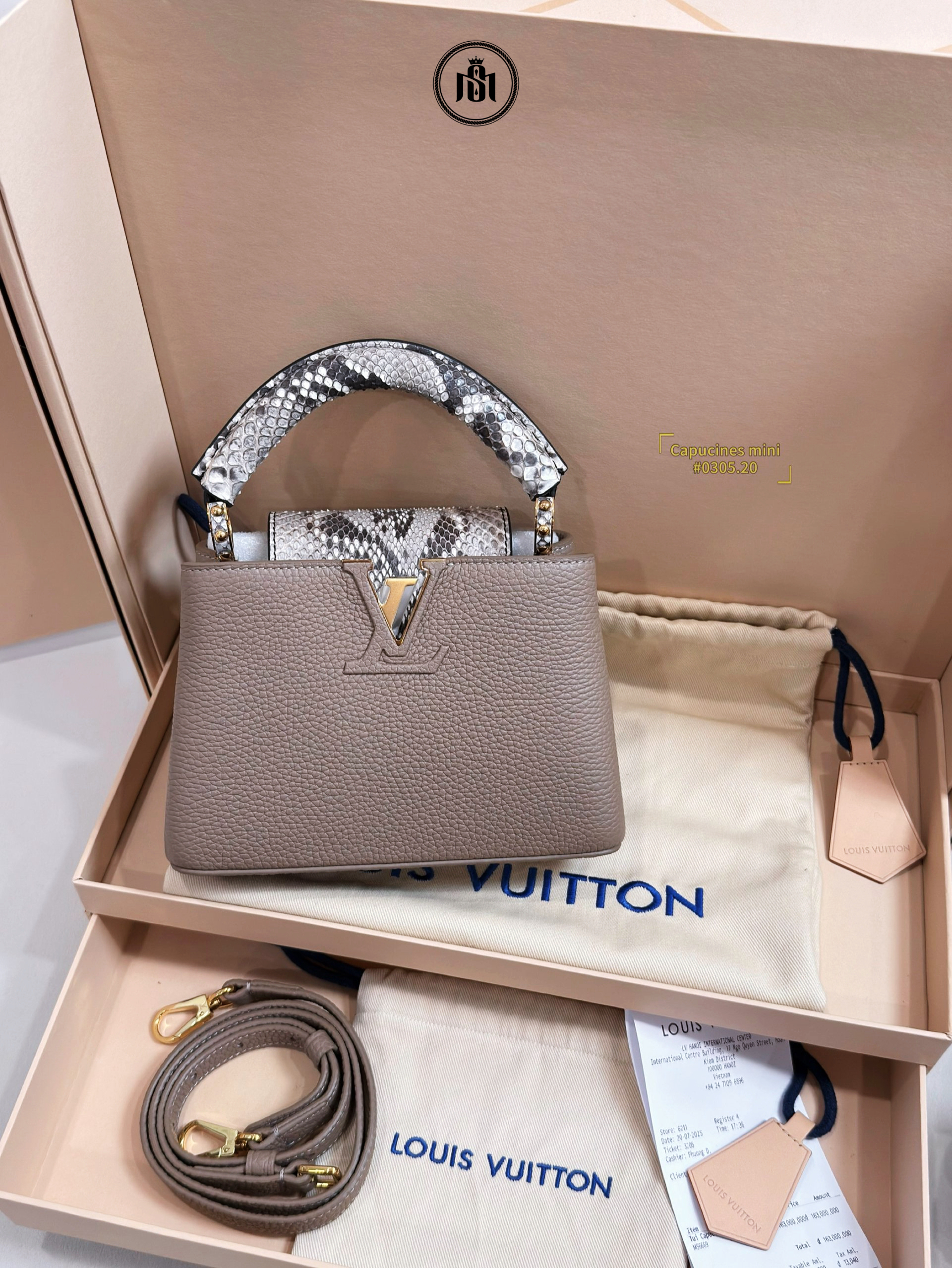 TÚI LV CAPUCINES MINI GALET GRAY N81258 2 TÚI LV CAPUCINES MINI GALET GRAY N81258 - Ảnh 2