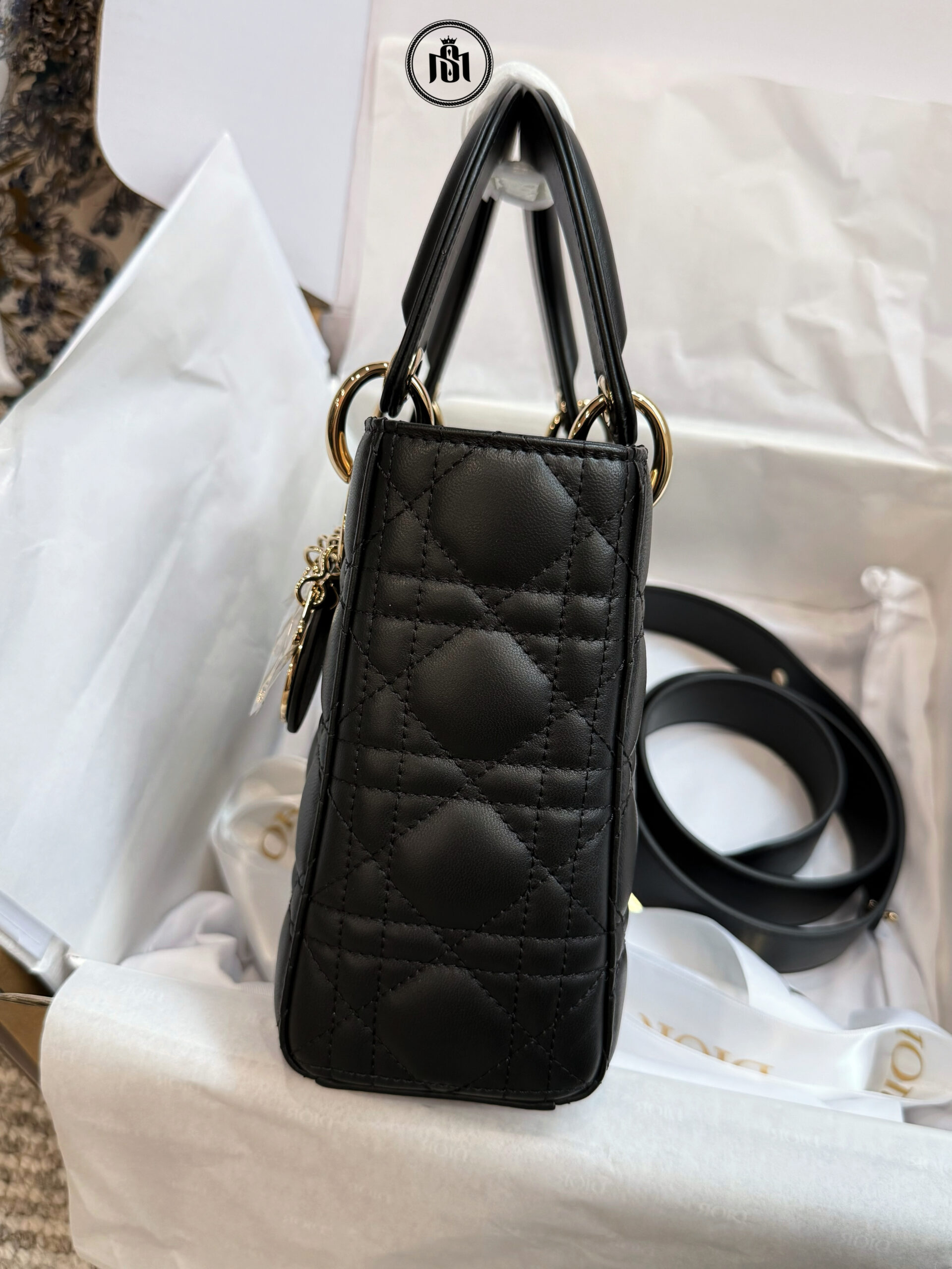 TÚI DIOR SMALL LADY DIOR MY ABC DIOR BAG BLACK CANNAGE LAMBSKIN 3 TÚI DIOR SMALL LADY DIOR MY ABC DIOR BAG BLACK CANNAGE LAMBSKIN - Ảnh 3