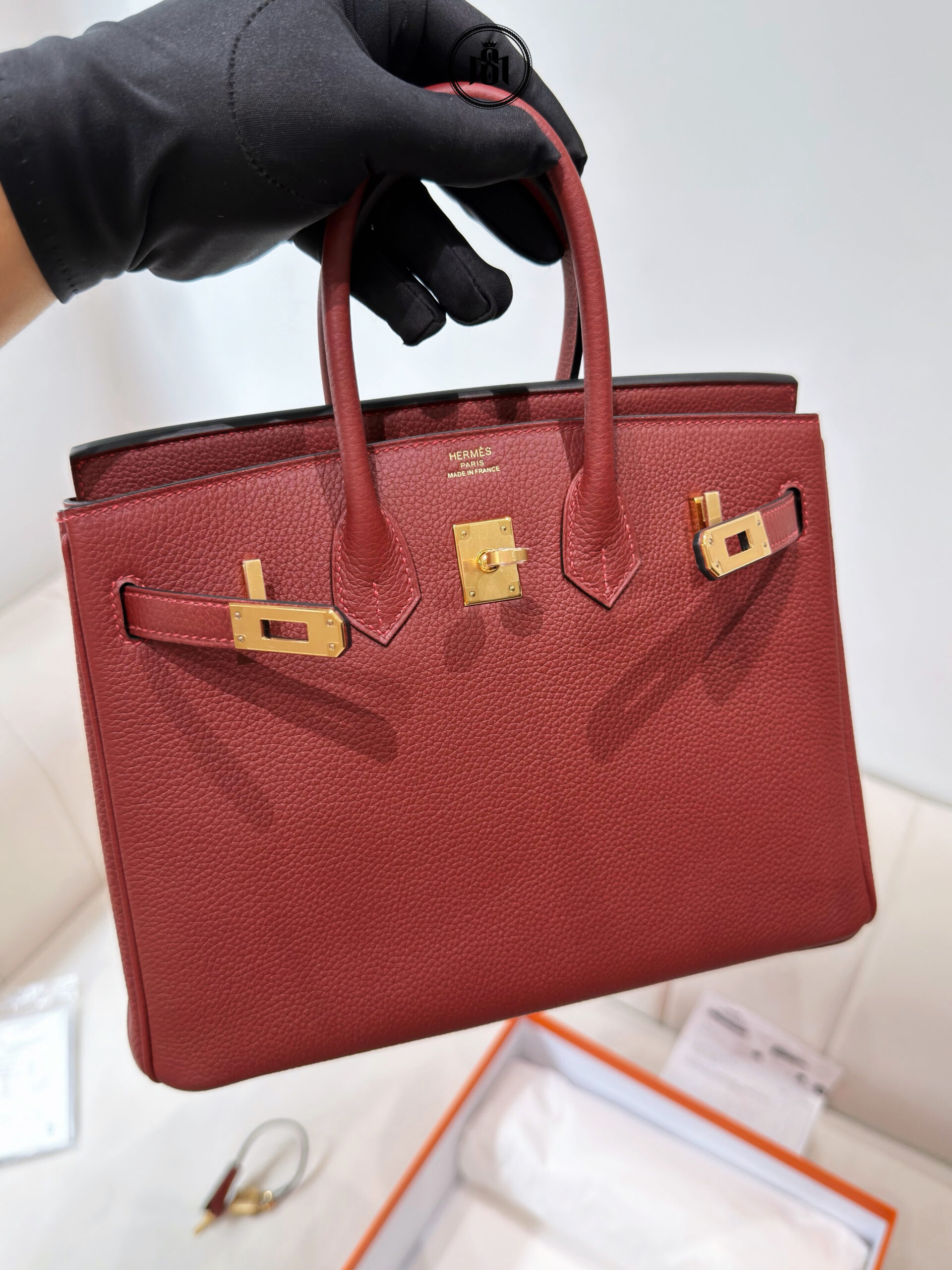 TÚI HERMES BIRKIN 25 ROUGE H TOGO - GHW 3 TÚI HERMES BIRKIN 25 ROUGE H TOGO - GHW - Ảnh 3
