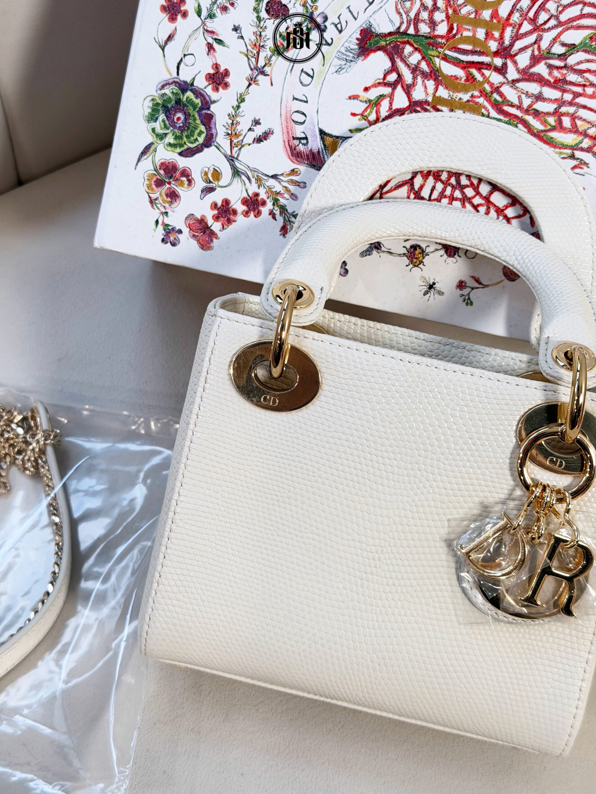 TÚI DIOR MINI LADY DIOR LIZARD WHITE 2 TÚI DIOR MINI LADY DIOR LIZARD WHITE - Ảnh 2