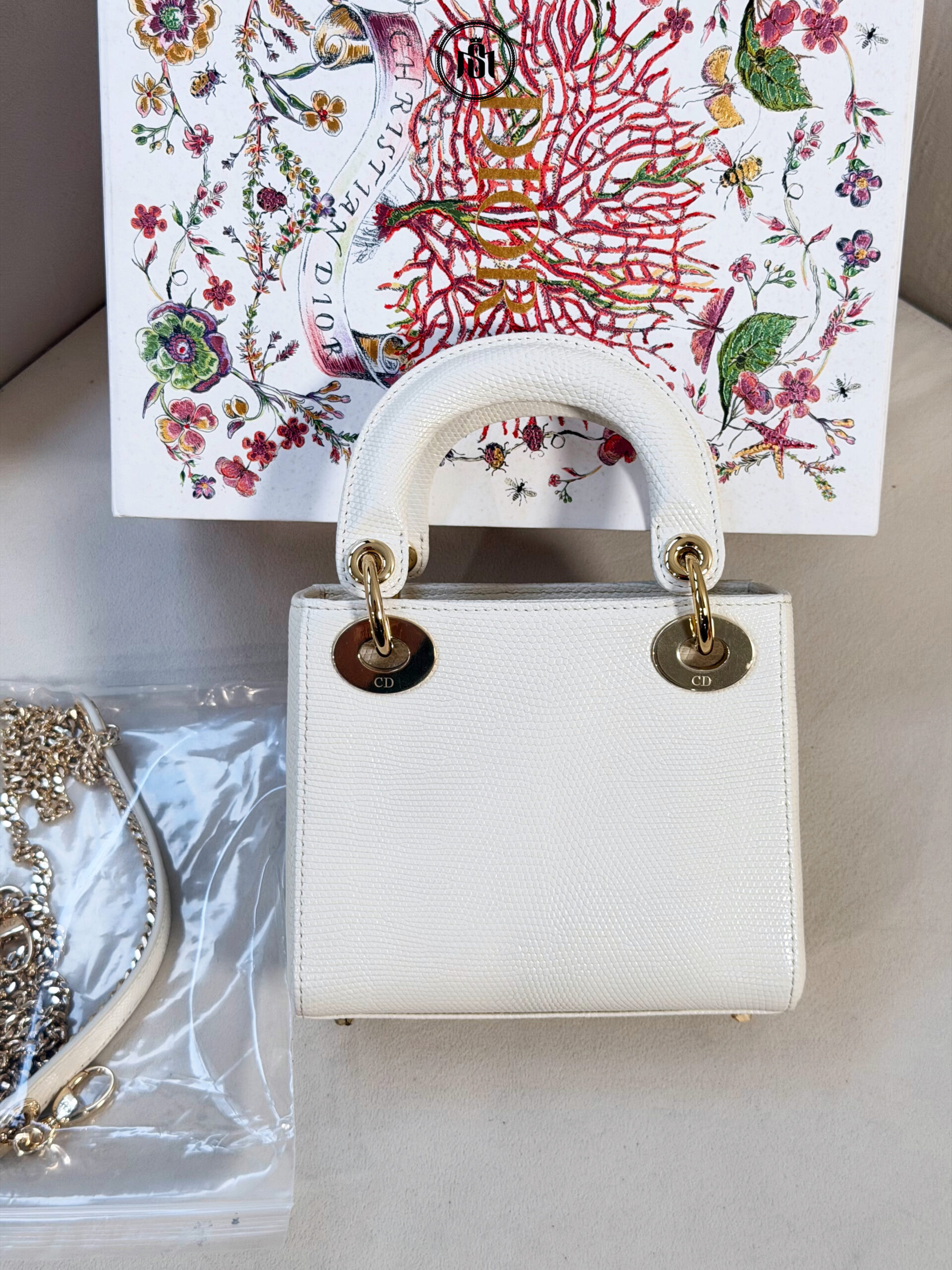 TÚI DIOR MINI LADY DIOR LIZARD WHITE 4 TÚI DIOR MINI LADY DIOR LIZARD WHITE - Ảnh 4