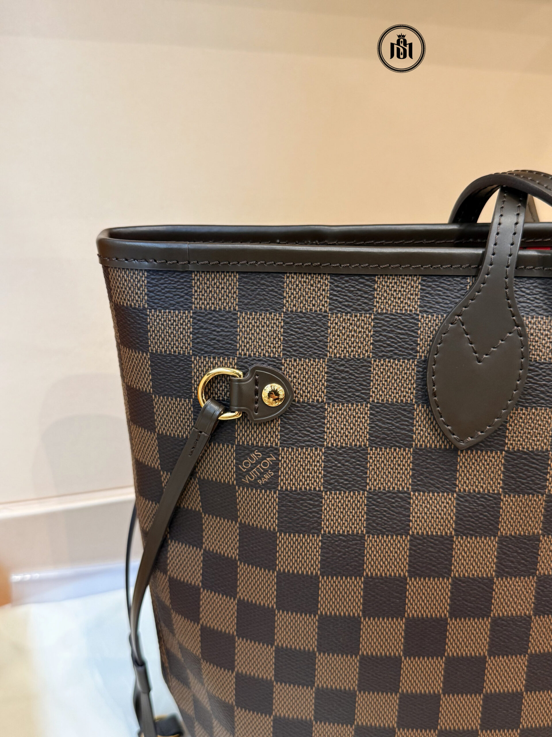 TÚI LV NEVERFULL MM DAMIER EBENE RED CERISE N40599 8 TÚI LV NEVERFULL MM DAMIER EBENE RED CERISE N40599 - Ảnh 8