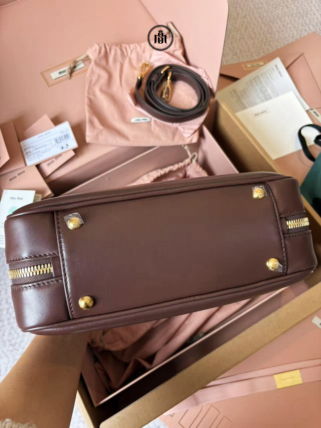 TÚI MIU MIU ARCADIE LEATHER LARGE BAG BRIARWOOD 4 TÚI MIU MIU ARCADIE LEATHER LARGE BAG BRIARWOOD - Ảnh 4