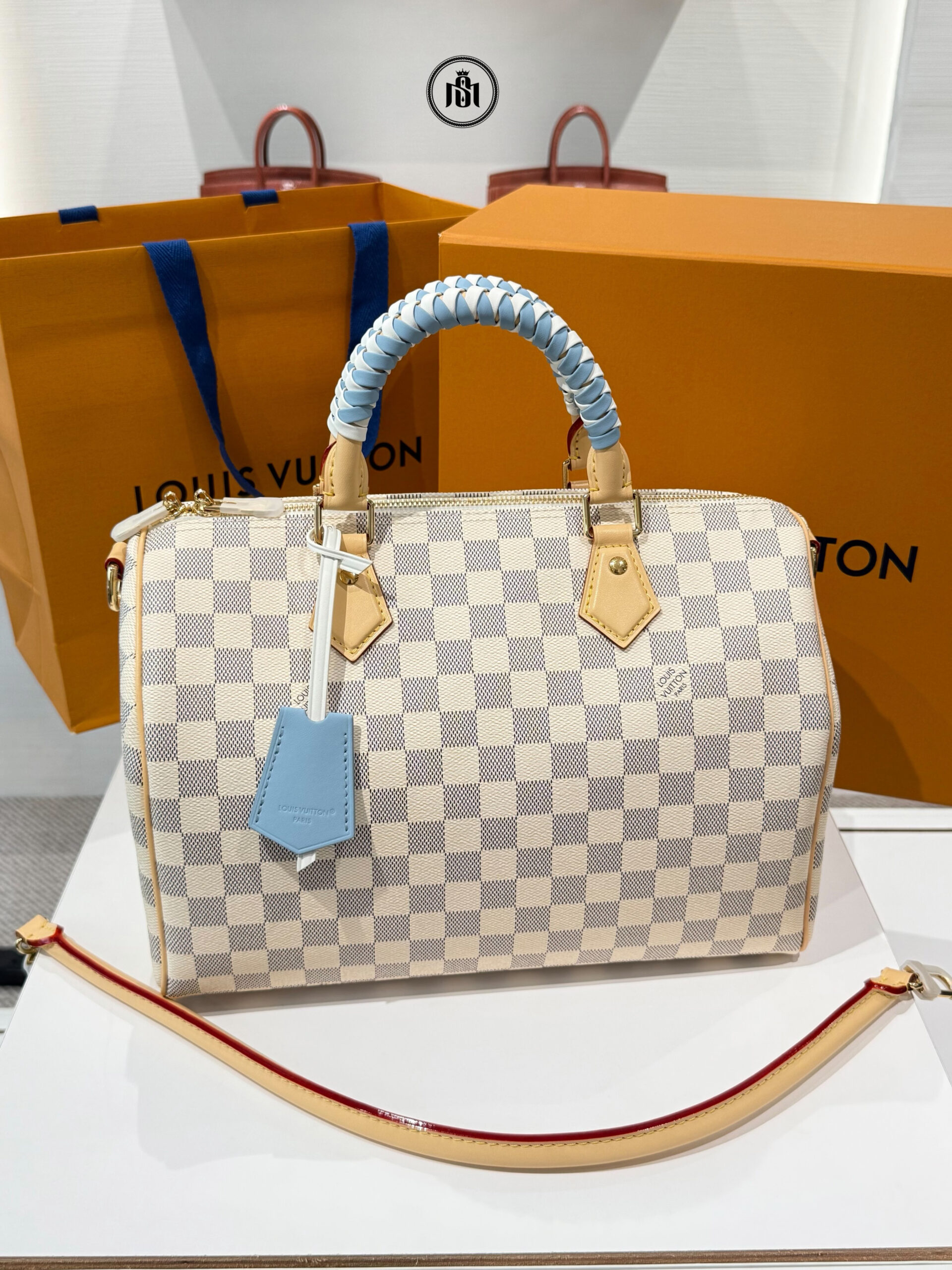 TÚI LOUIS VUITTON SPEEDY 30 SOFT DAMIER AZUR CANVAS N40908 1 TÚI LOUIS VUITTON SPEEDY 30 SOFT DAMIER AZUR CANVAS N40908