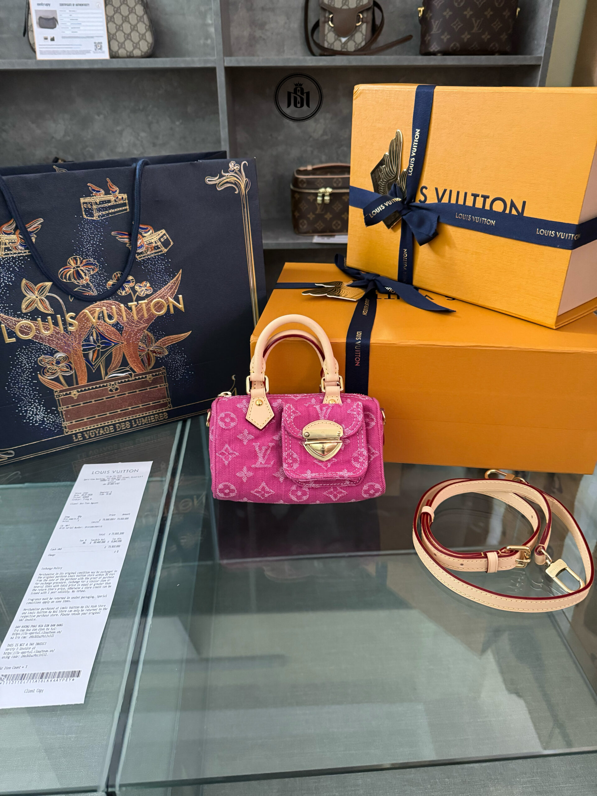 TÚI LOUIS VUITTON NANO SPEEDY FUCHSIA DENIM M27603 1 TÚI LOUIS VUITTON NANO SPEEDY FUCHSIA DENIM M27603