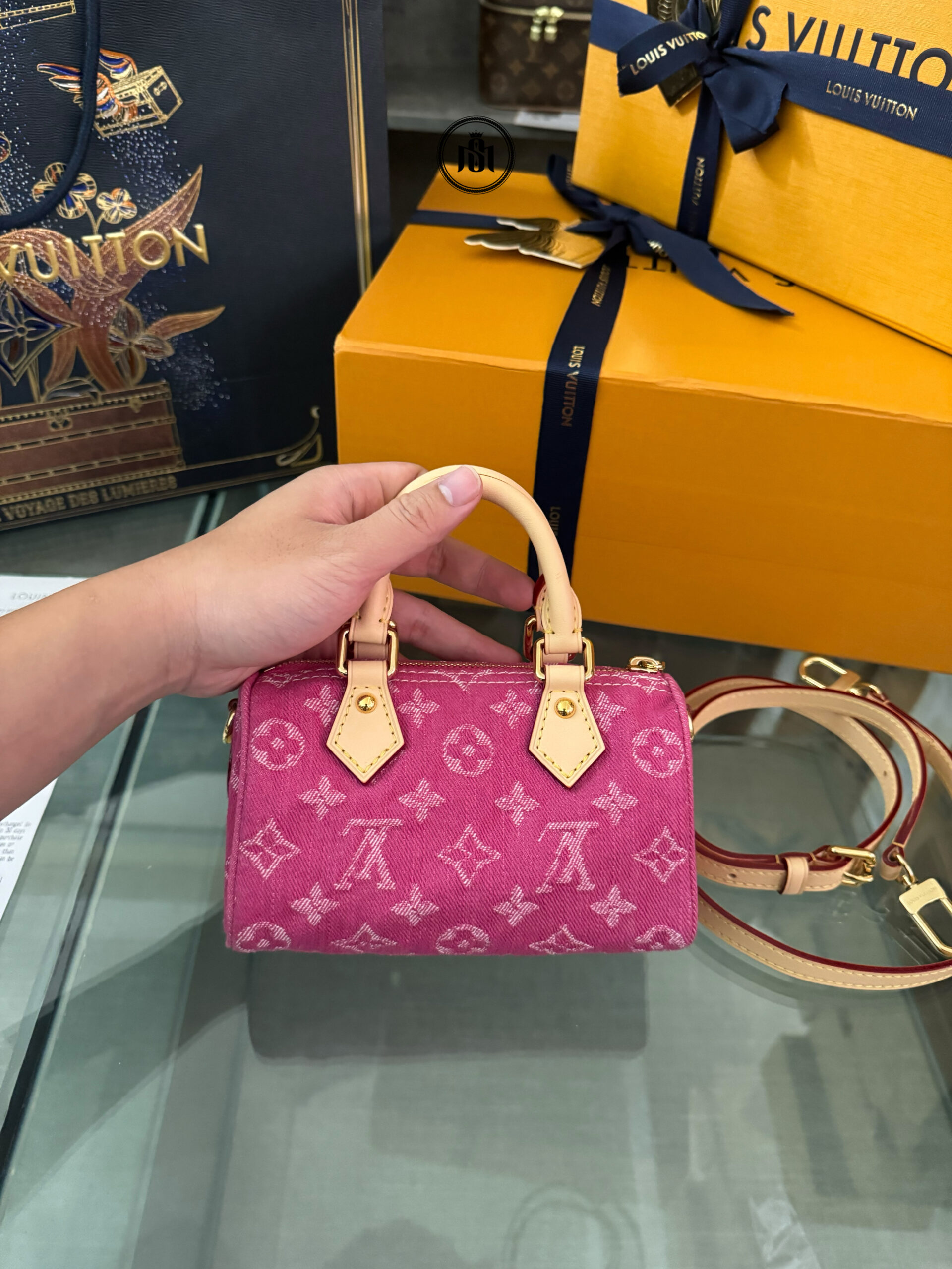 TÚI LOUIS VUITTON NANO SPEEDY FUCHSIA DENIM M27603 7 TÚI LOUIS VUITTON NANO SPEEDY FUCHSIA DENIM M27603 - Ảnh 7