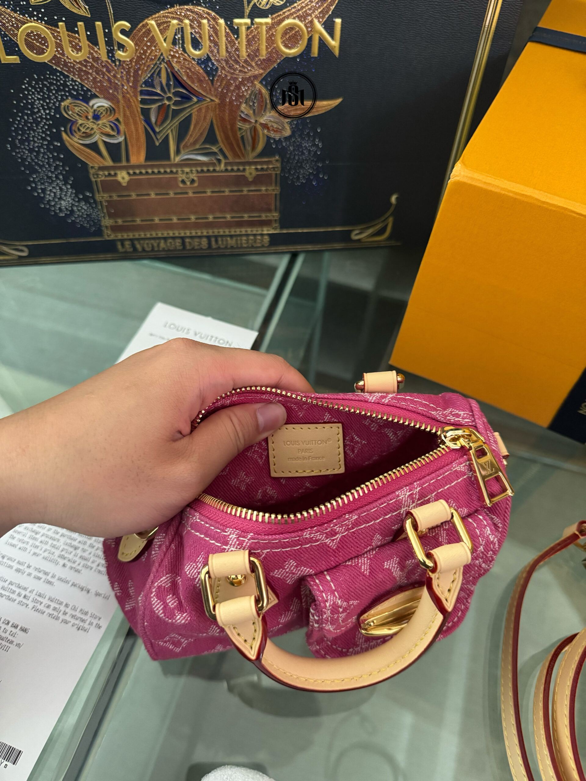 TÚI LOUIS VUITTON NANO SPEEDY FUCHSIA DENIM M27603 10 TÚI LOUIS VUITTON NANO SPEEDY FUCHSIA DENIM M27603 - Ảnh 10