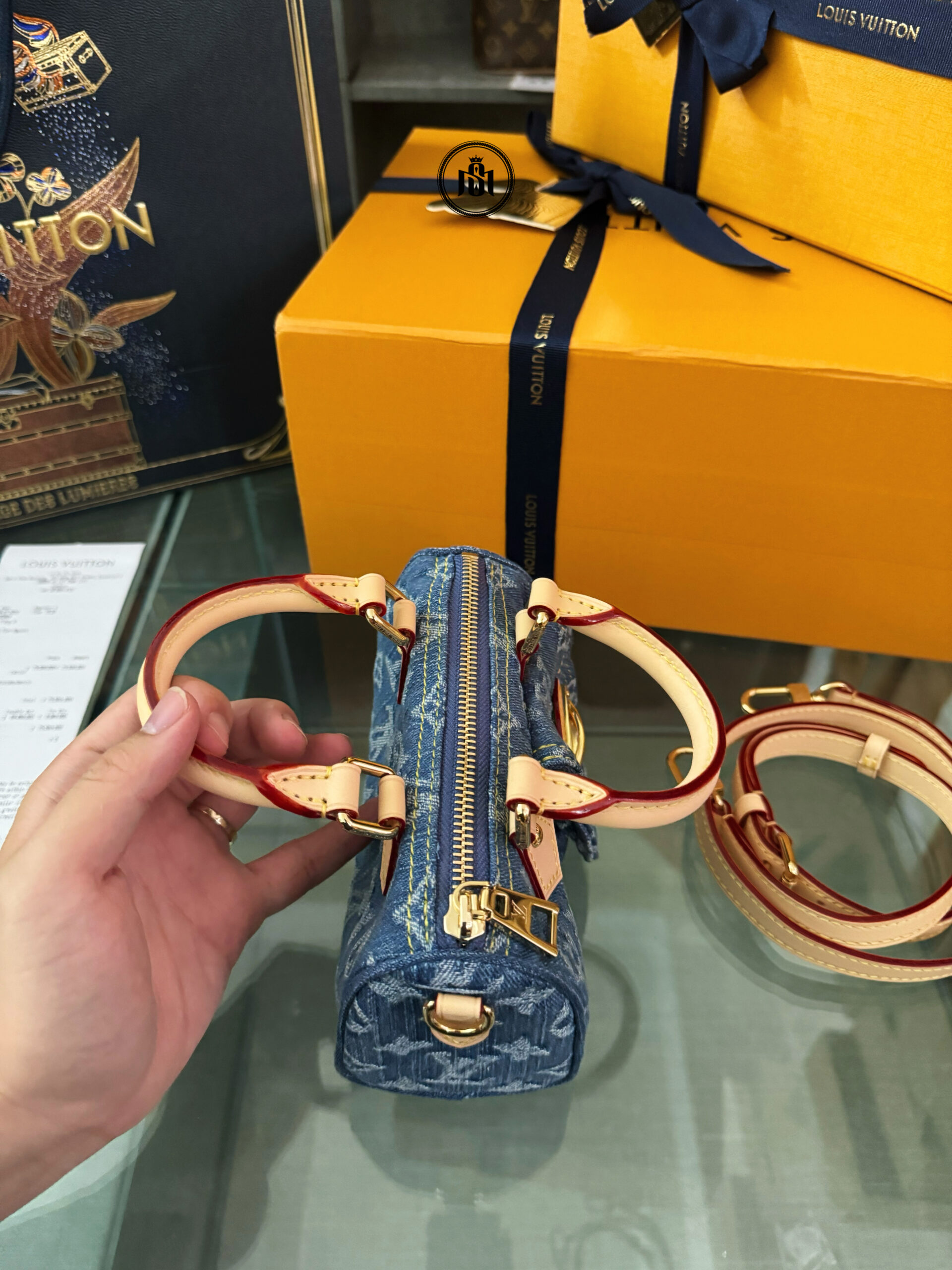TÚI LOUIS VUITTON NANO SPEEDY BLUE DENIM M82950 5 TÚI LOUIS VUITTON NANO SPEEDY BLUE DENIM M82950 - Ảnh 5