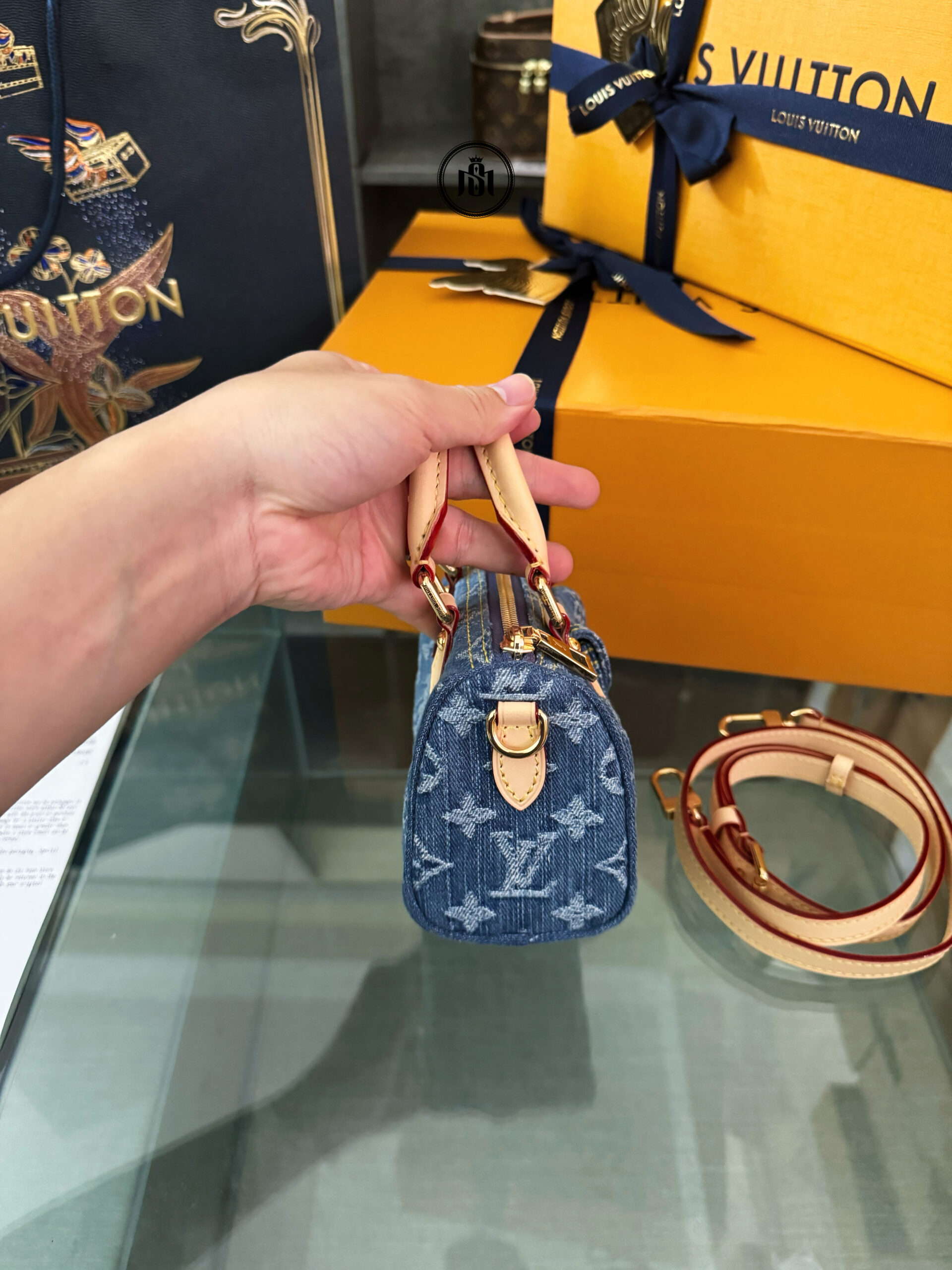 TÚI LOUIS VUITTON NANO SPEEDY BLUE DENIM M82950 6 TÚI LOUIS VUITTON NANO SPEEDY BLUE DENIM M82950 - Ảnh 6
