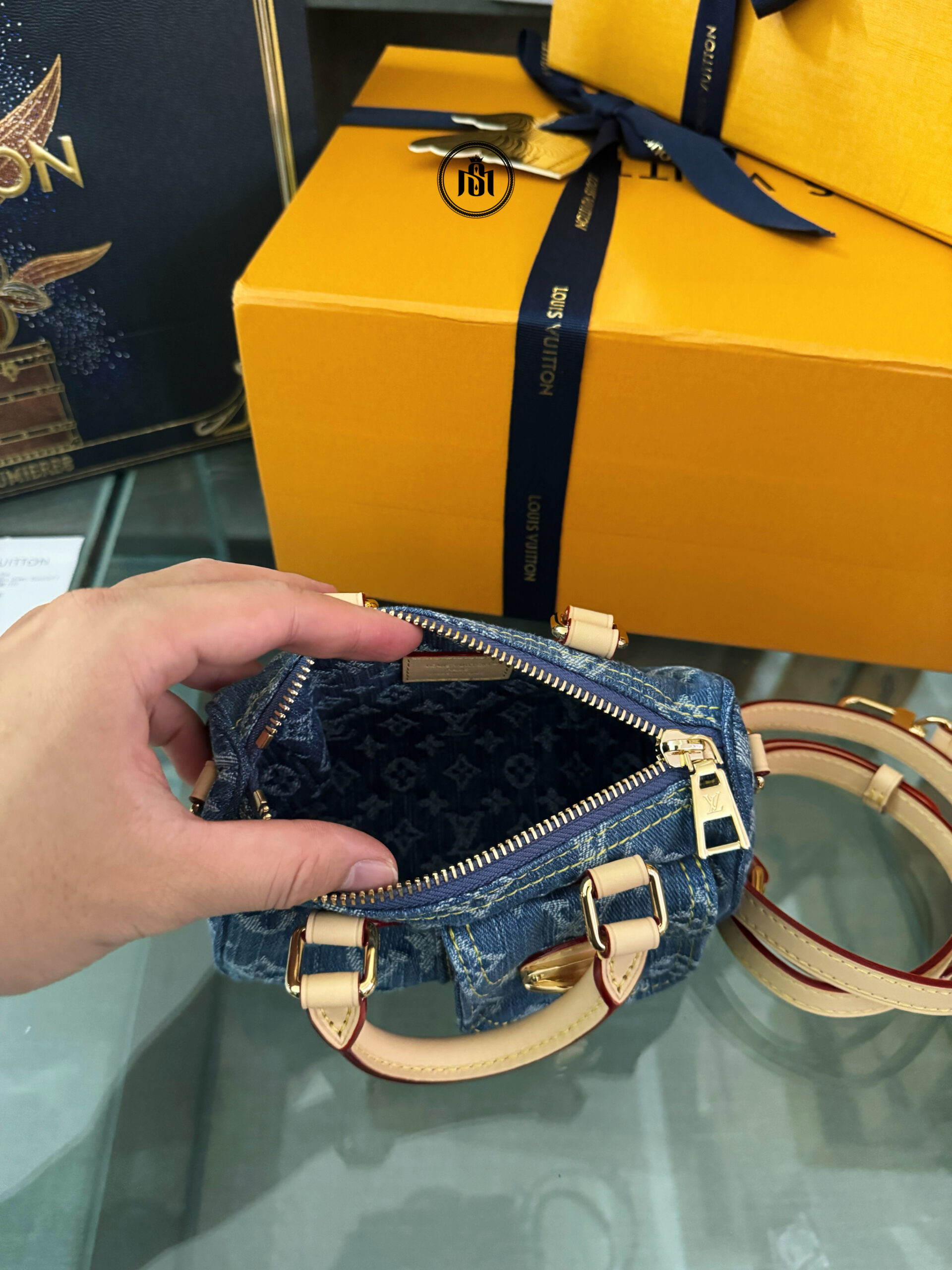 TÚI LOUIS VUITTON NANO SPEEDY BLUE DENIM M82950 9 TÚI LOUIS VUITTON NANO SPEEDY BLUE DENIM M82950 - Ảnh 9